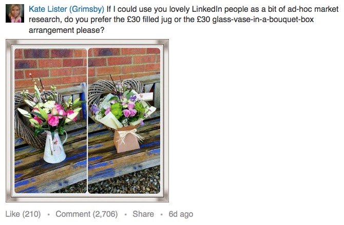 The picture of two flower arrangements that went viral